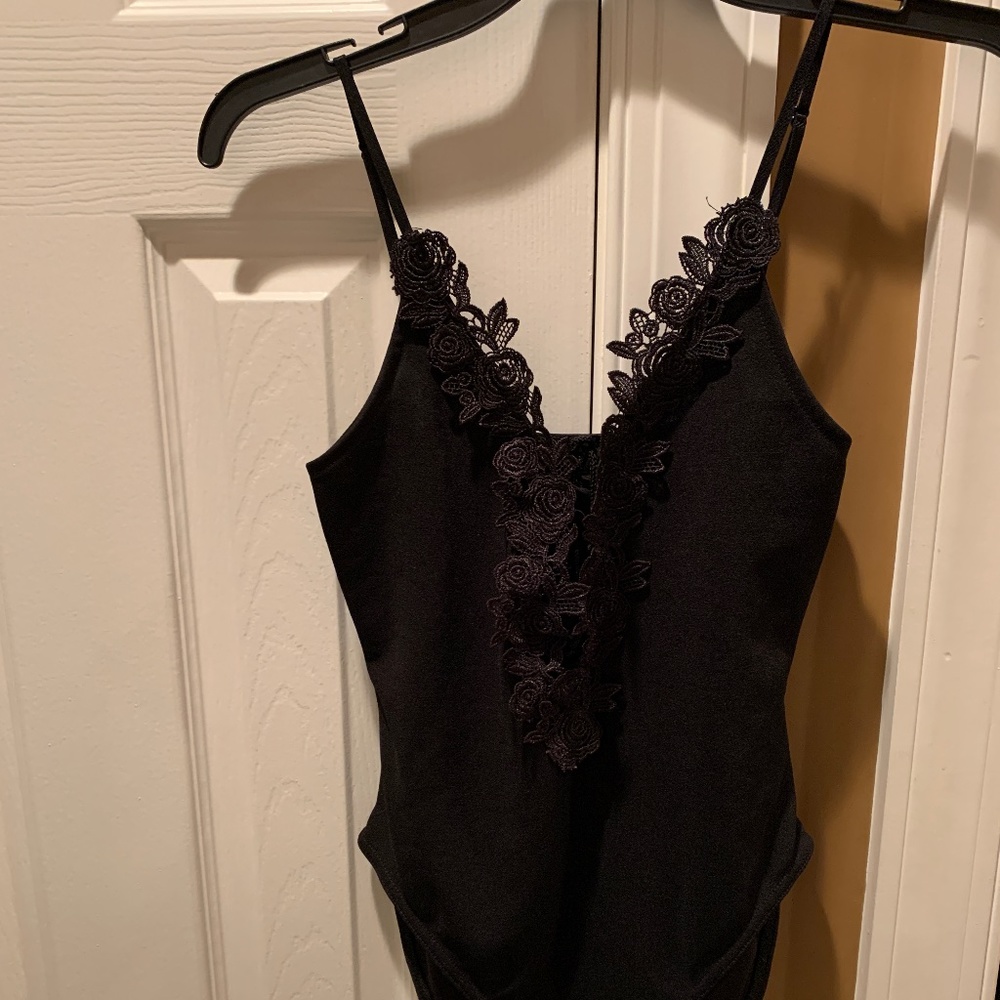 Women's black bodysuit
